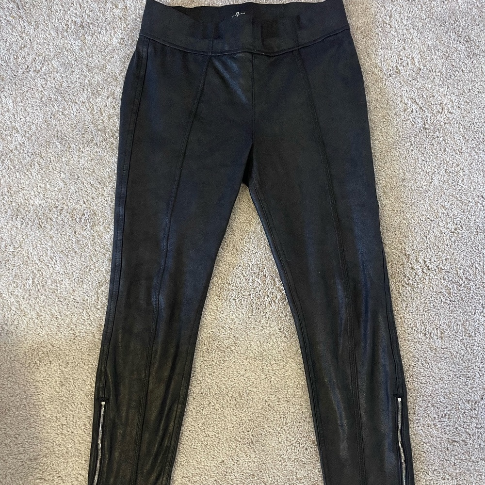 7 For All Mankind Leather-like tight fit pants